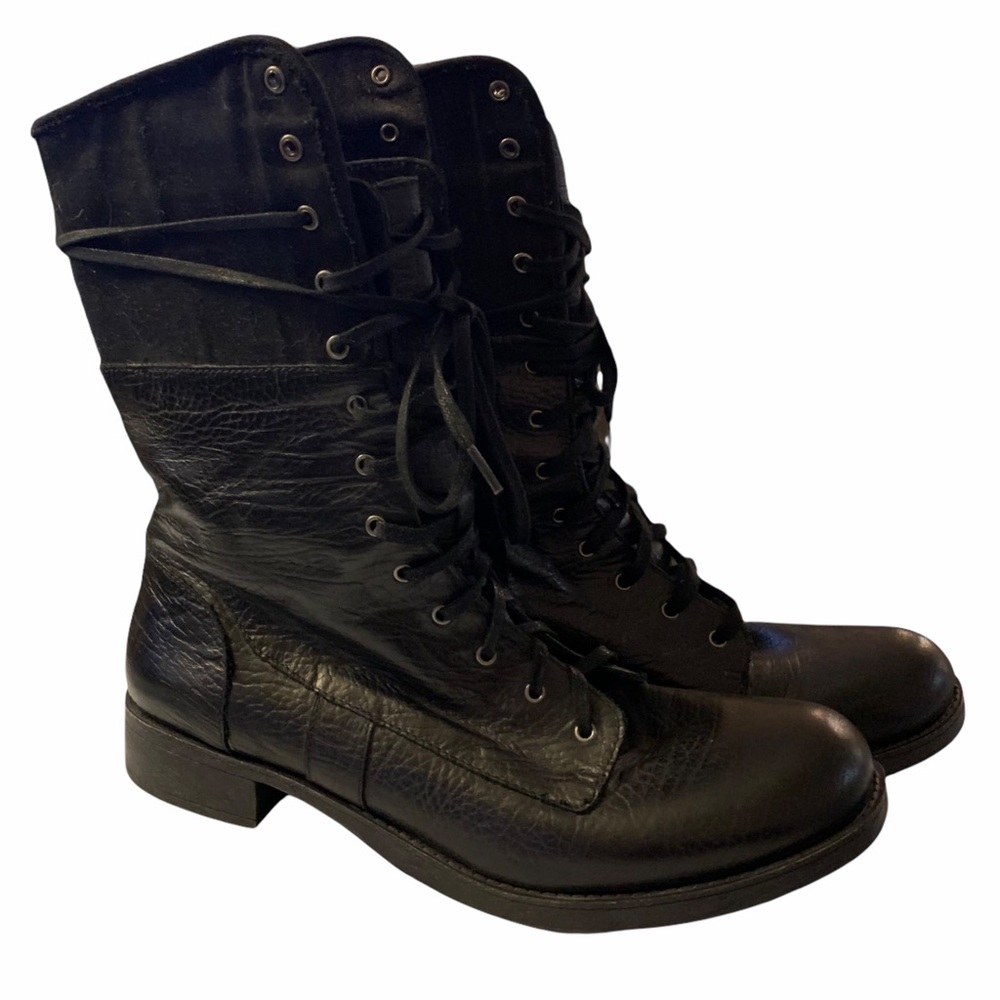 Nine west Vintage America Tie Combat Leather Boot